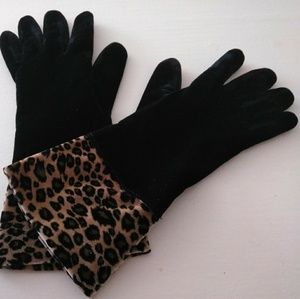 Black and Gold Leopard Print gloves
